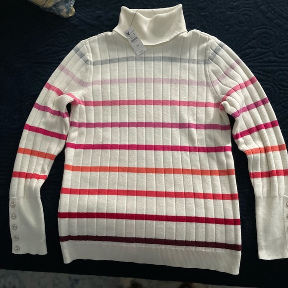 Talbots Sweaters - Talbots NWT PS ivory stripe sweater